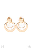 Paparazzi Accessories Refined Ruffles (Clip-On) Earrings - Gold