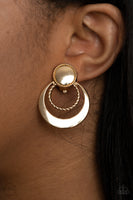 Paparazzi Accessories Refined Ruffles (Clip-On) Earrings - Gold
