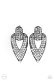 Paparazzi Accessories Blinged Out Buckles Earrings - White