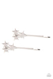 Paparazzi Accessories Suddenly Starstruck Hair Clips - Silver