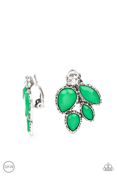 Paparazzi Accessories Fancy Foliage Earrings - Green