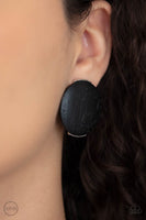 Paparazzi Accessories WOODWORK It (Clip-On) Earrings - Black