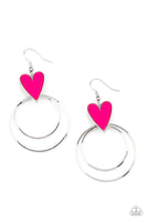 Paparazzi Accessories Happily Ever Hearts Earrings - Pink