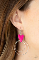Paparazzi Accessories Happily Ever Hearts Earrings - Pink