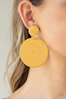 Paparazzi Accessories Circulate The Room Earrings - Yellow