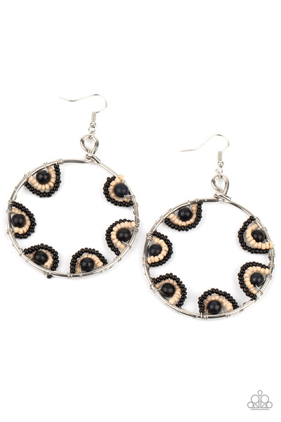 Paparazzi Accessories Off The Rim Earrings - Black