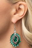 Paparazzi Accessories Big Time Twinkle Earrings - Green