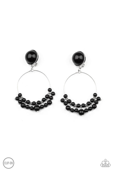 Paparazzi Accessories Cabaret Charm Earrings - Black