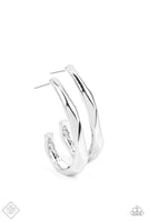 Paparazzi Accessories Made You HOOK Earrings - Silver