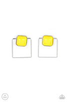 Paparazzi Accessories FLAIR and Square Earrings - Yellow