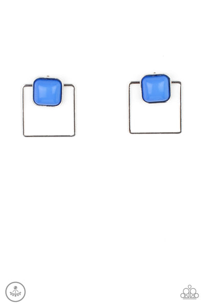 Paparazzi Accessories FLAIR and Square Earrings - Blue