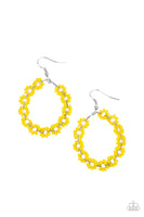 Paparazzi Accessories Festively Flower Child Earrings - Yellow
