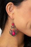Paparazzi Accessories Palm Tree Tiaras Earrings - Pink