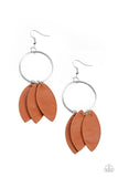 Paparazzi Accessories Leafy Laguna Earrings - Brown