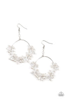 Paparazzi Accessories Floating Gardens Earrings - White