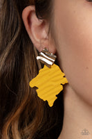 Paparazzi Accessories Crimped Couture Earrings - Yellow