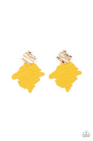 Paparazzi Accessories Crimped Couture Earrings - Yellow