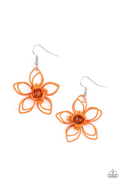 Paparazzi Accessories Botanical Bonanza Earrings - Orange