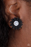 Paparazzi Accessories Sunshiny DAIS-y Earrings - Black