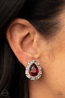 Paparazzi Accessories Haute Happy Hour Earrings (Clip-on) - Red