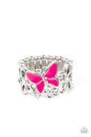 Paparazzi Accessories All FLUTTERED Up Ring - Pink