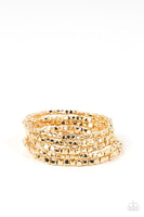 Paparazzi Accessories Right on CUBE Bracelet - Gold