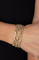 Paparazzi Accessories Right on CUBE Bracelet - Gold
