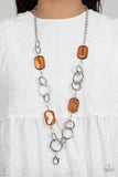 Paparazzi Accessories Stained Glass Glamour Lanyard Necklace - Brown