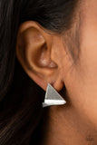 Paparazzi Accessories Die TRI-ing Earrings - Silver