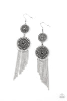 Paparazzi Accessories Medallion Mecca Earrings - Silver