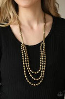 Paparazzi Accessories Beaded Beacon Necklace - Brass