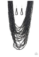 Paparazzi Accessories Dauntless Dazzle Necklace - Shiny Black